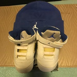 EUC-Air Jordan 5 Retro White Sport Royal Stealth